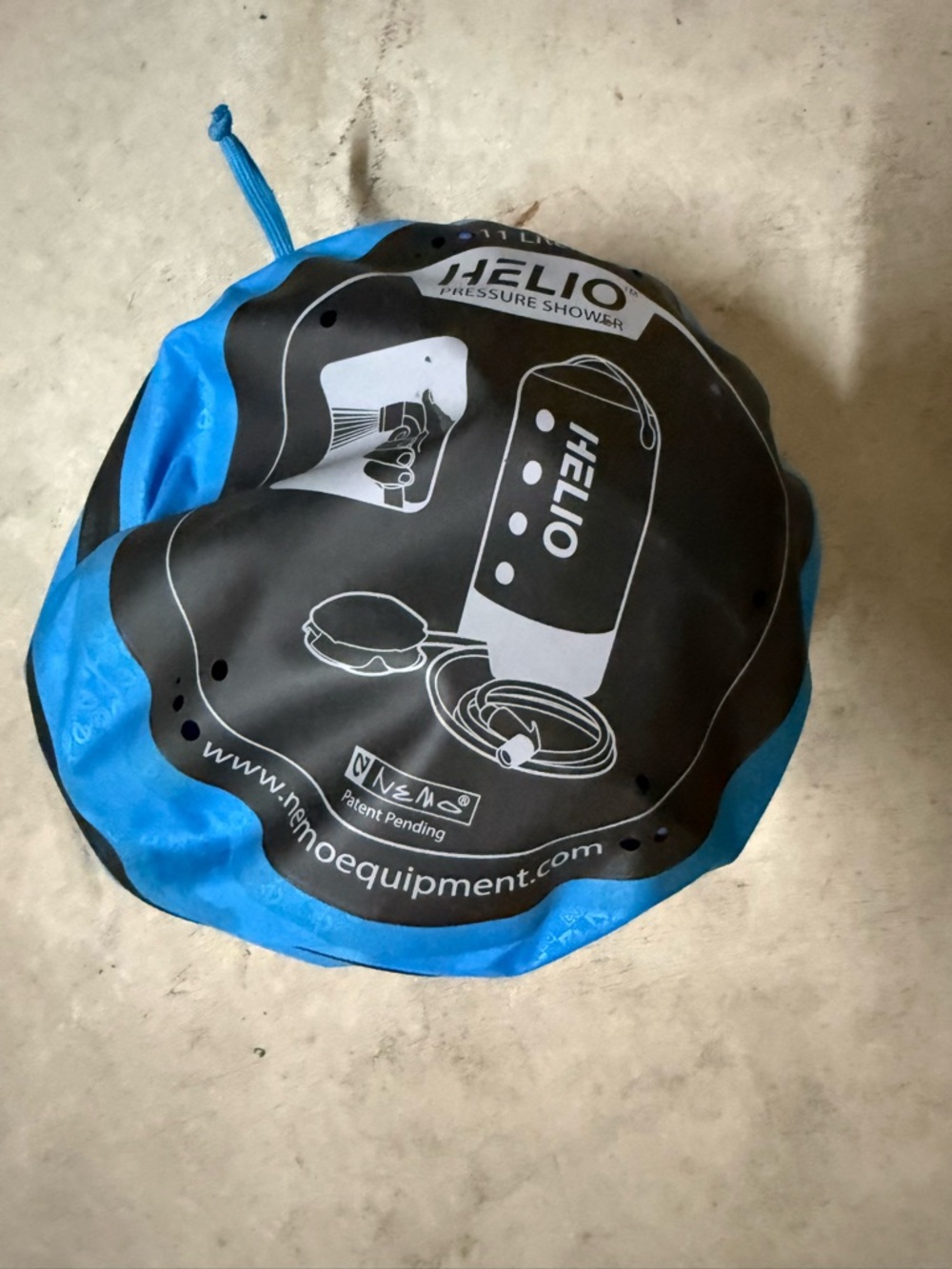 Blue Portable Pressure Shower with Carry Bag